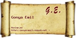 Gonya Emil névjegykártya